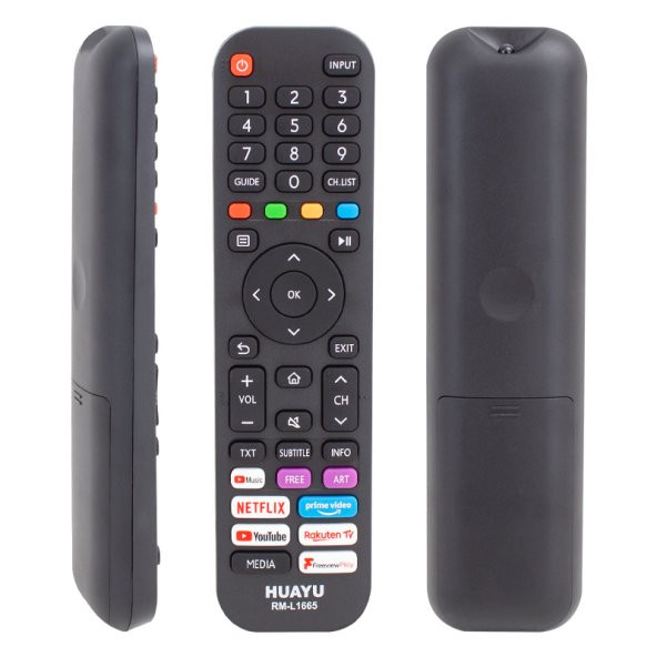 Ayt Huayu RM L1665 Ver 2.0 Hisense Netflix-Prime Video Youtube Rakuten Disney+ Tuşlu Lcd Led Tv Kumandası ürün görseli 1
