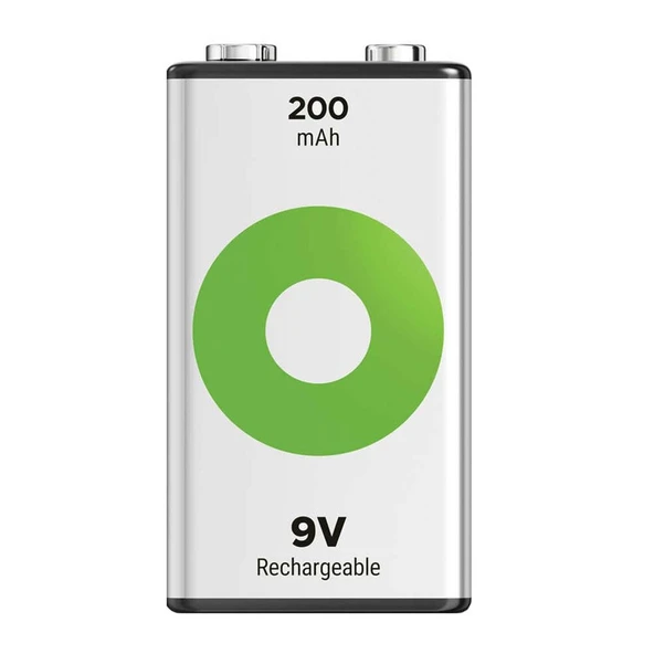 GP Batteries Recyko 200 Mah 9V Boy Ni-Mh Şarjlı Pil Tekli Paket ürün görseli 1