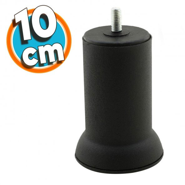 Mobilya Yatak Metal Kanepe Baza Koltuk Orta Destek Ayağı M8 Civata Siyah Metal Ayak 10 Cm ürün görseli 1
