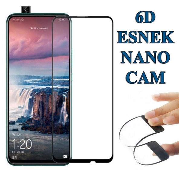 Huawei Y9 Prime 2019 6D Nano Kırılmaz Cam Ekran Koruyucu Plastik ve Cam Karışımı ürün görseli 1