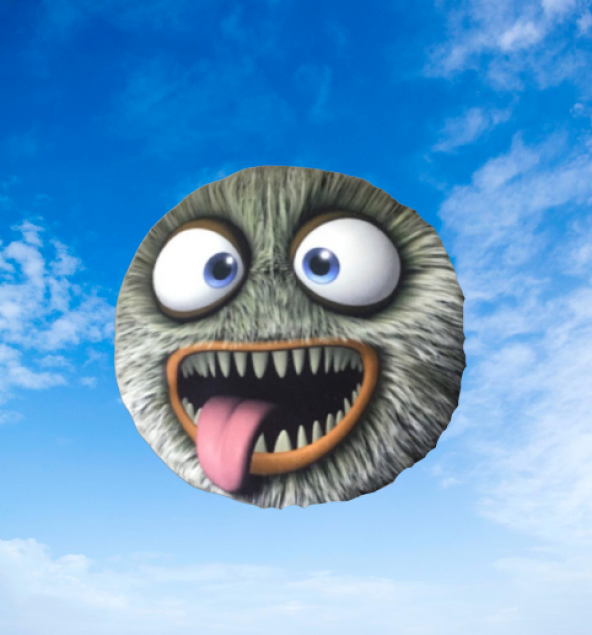 ESPRİLİ EMOJİ KARİKATÜR TEMALI OYUNCAK MONSTER YASTIK. 30 CM. ürün görseli 1