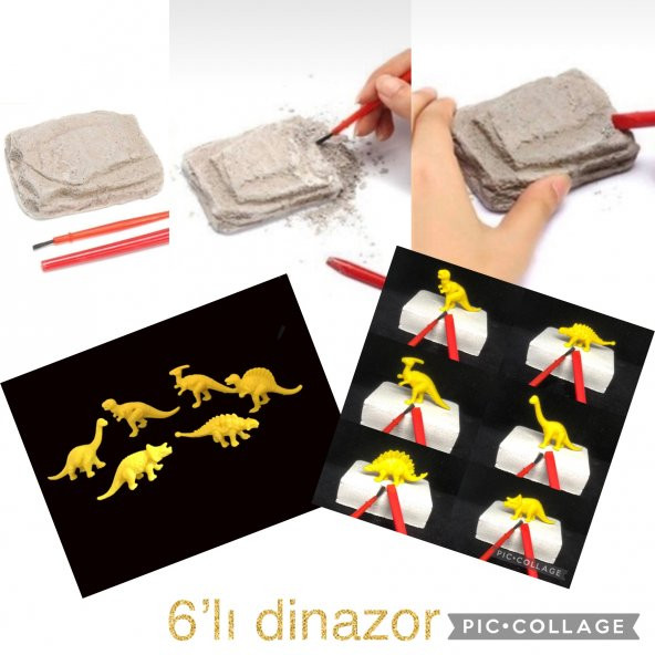 6 AD SARI DİNAZOR BİLİM EĞİTİCİ AKTİVİTE / FAALİYET SETİ , ETKİNLİK BİLİMSEL PROJE OYUNCAĞI .. ürün görseli 1