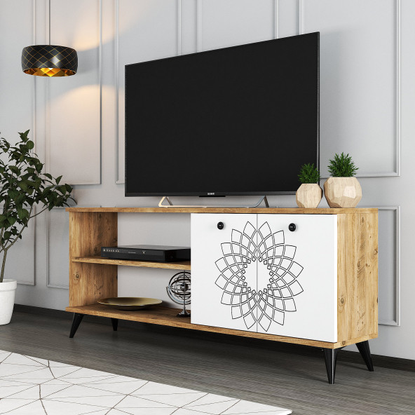 Moxen Mobilya TY4 Desenli Raflı Tv Ünitesi ürün görseli 1