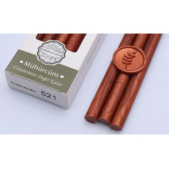 Mühür Mumu Çubuk 11mmx120mm 10 lu Paket Model: 521 KOYU BAKIR ürün görseli 1