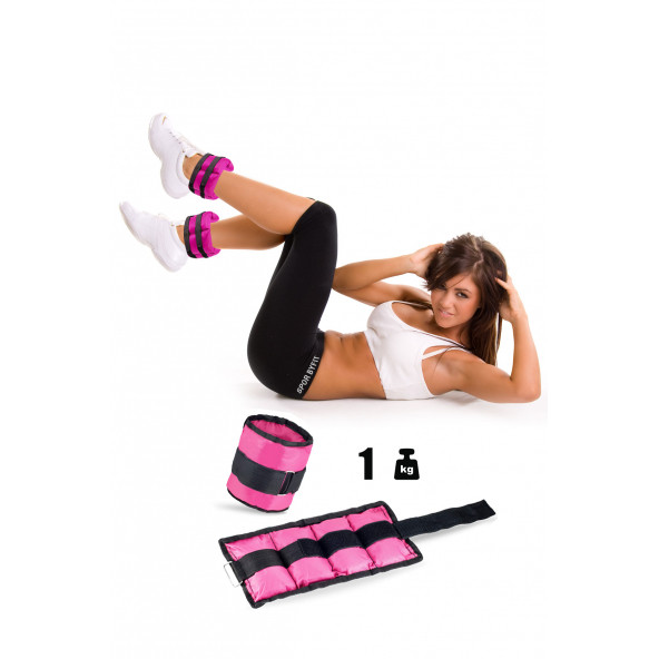 Spor Byfit 1 Kg x 2 Adet Pembe El veya Ayak Bileği Ağırlığı ürün görseli 1