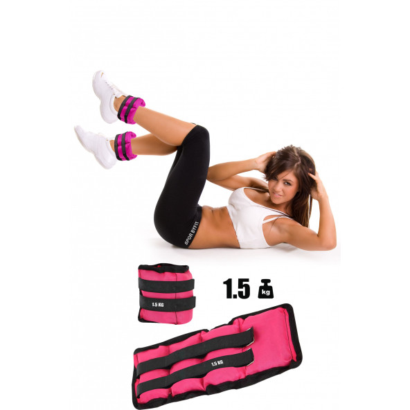 Spor Byfit 1.5 Kg x 2 Adet Pembe El veya Ayak Bileği Ağırlığı ürün görseli 1