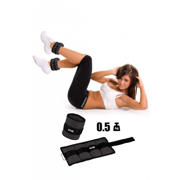Spor Byfit 0.5 Kg x 2 Adet Siyah El veya Ayak Bileği Ağırlığı ürün görseli 1