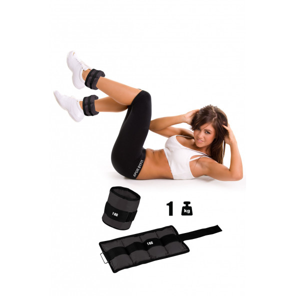 Spor Byfit 1 Kg x 2 Adet Siyah El veya Ayak Bileği Ağırlığı ürün görseli 1