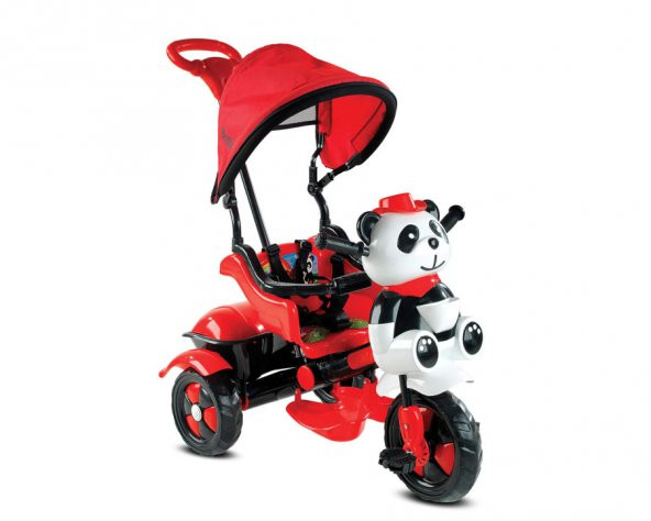 Babyhope Little Panda 3 Tekerli İtmeli Bisiklet Kırmızı / ürün görseli 1