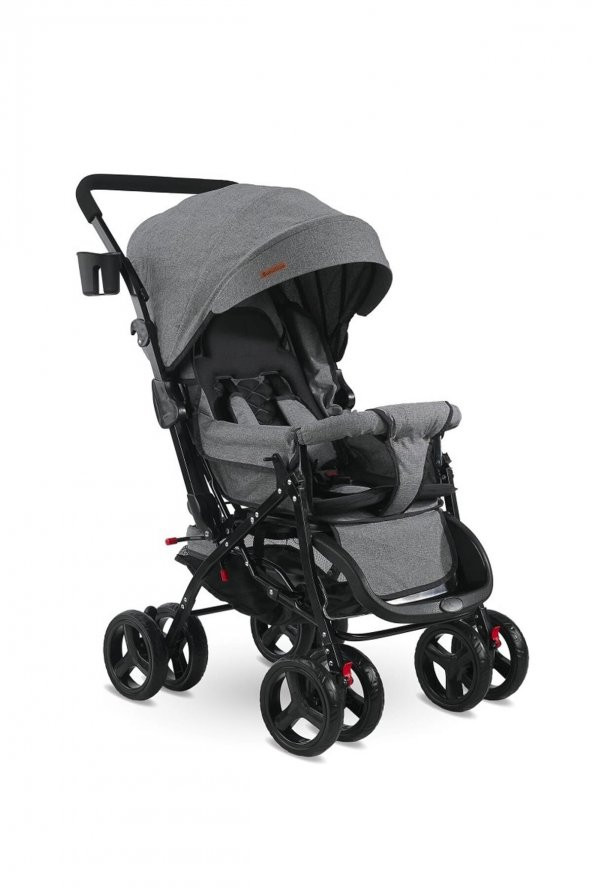 Babyhope 604 Çift Yönlü Bebek Arabası Gri ürün görseli 1
