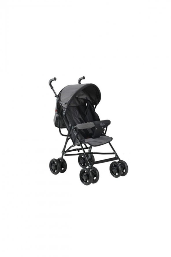 Babyhope SC-100 Tam Yatarlı Gri Baston Bebek Arabası Siyah ürün görseli 1