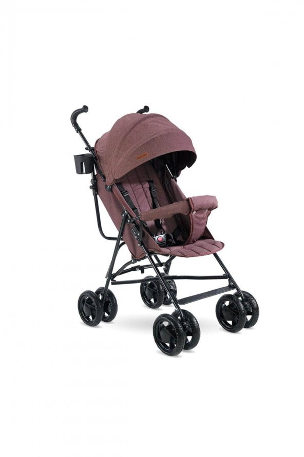 Babyhope SC-100 Tam Yatarlı Gri Baston Bebek Arabası Kahverengi ürün görseli 1