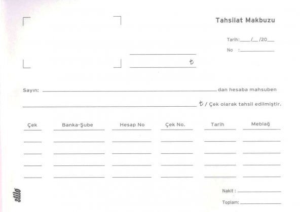Tahsilat Makbuzu - Otokopili 2 Nüsha - Resim 2