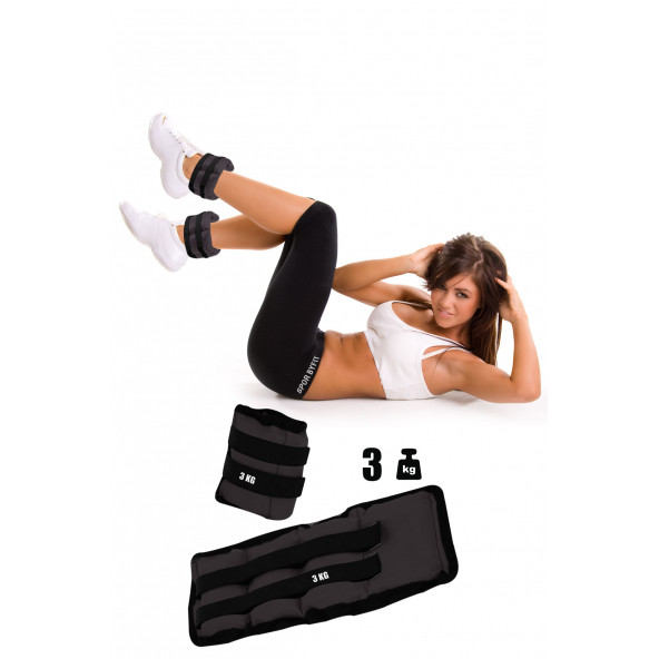 Spor Byfit 3 Kg x 2 Adet Siyah El veya Ayak Bileği Ağırlığı ürün görseli 1