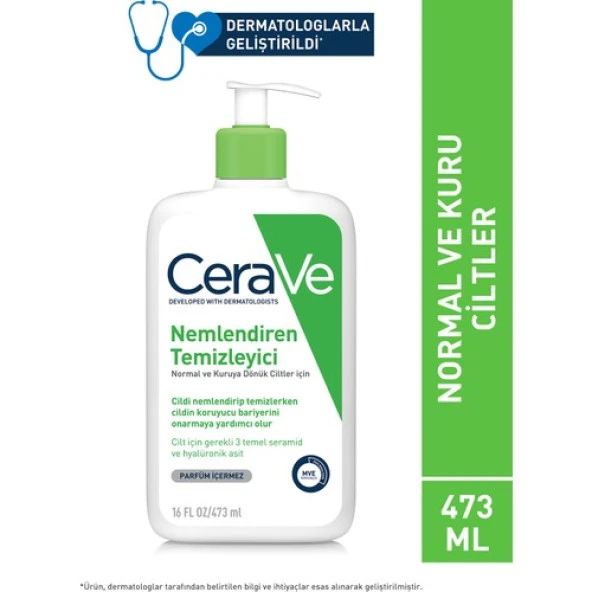 Cerave Nemlendiren Temizleyici Normal & Kuru Ciltler Yüz Vücut 473 ml ürün görseli 1