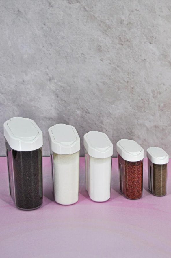 Plastik 5li Dökme Saklama Kabı - Resim 2
