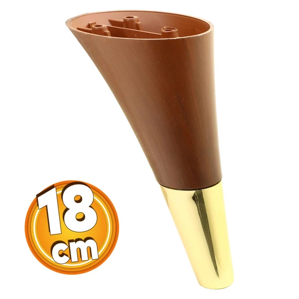 Clara Mobilya Kanepe Tv Ünitesi Konsol Koltuk Ayağı Ahşap Desenli Ceviz Altın Renk 18 Cm Ayak ürün görseli 1