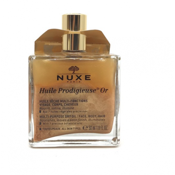 Nuxe Huile Prodigieuse OR Altın Parıltılı Yüz Vücut Saçlar İçin Çok Amaçlı Kuru Yağ 50 ml ürün görseli 1