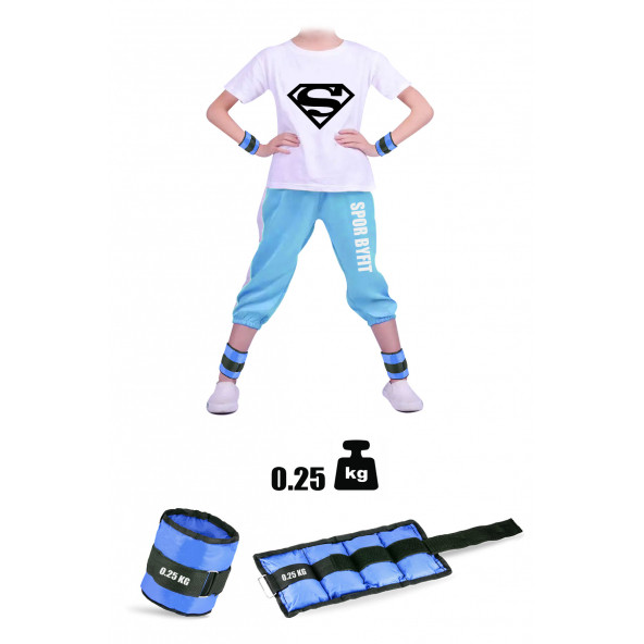 Spor Byfit 0.25 Kg x 2 Adet Çocuklar için Mavi El veya Ayak Bileği Ağırlığı ürün görseli 1