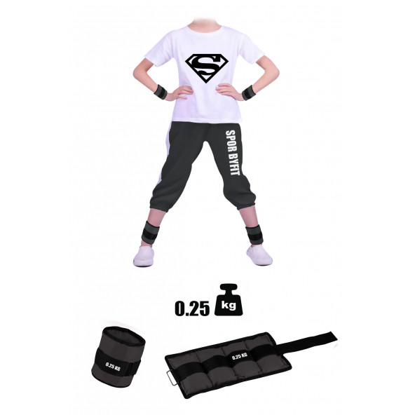 Spor Byfit 0.25 Kg x 2 Adet Çocuklar için Siyah El veya Ayak Bileği Ağırlığı ürün görseli 1