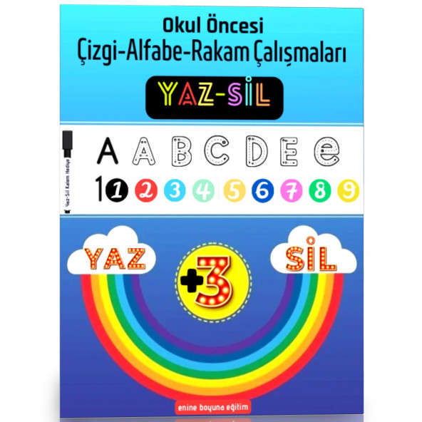 Çizgi Alfabe Rakam Çalışmaları YAZ-SİL Kitabı ürün görseli 1
