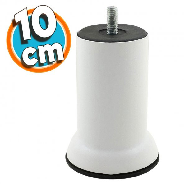 Mobilya Metal Kanepe Yatak Baza Koltuk Orta Destek Ayağı M8 Civata Beyaz Metal Ayak 10 Cm ürün görseli 1