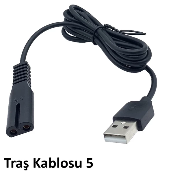 Ayt Tıraş Makinaları İçin Usb Şarj Kablosu 1 Metre 7.7 x 13.7 mm No:5 ürün görseli 1