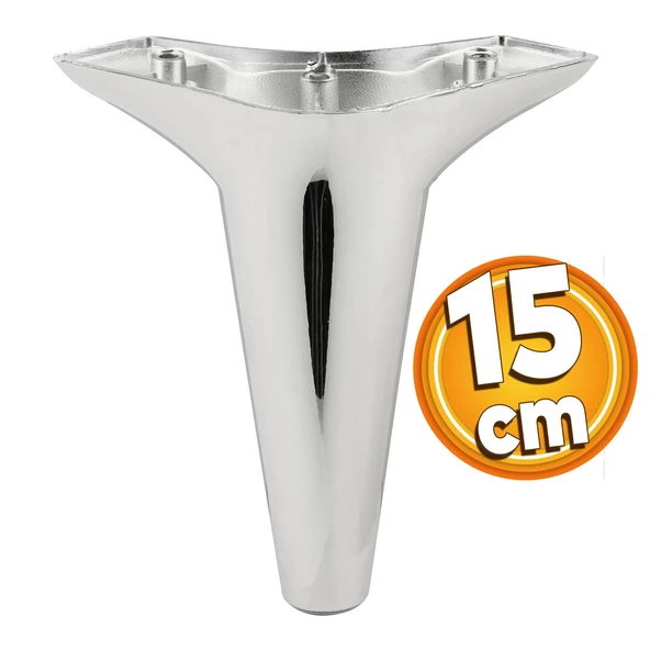 Aspen Lüks Mobilya Kanepe Koltuk Tv Ünitesi Baza Yükseltici Ayağı Ayakları 15 Cm Krom Plastik ürün görseli 1