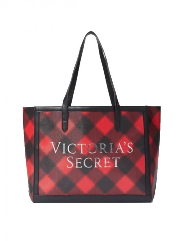 Red Buffalo Check Holiday Tote Çanta ürün görseli 1