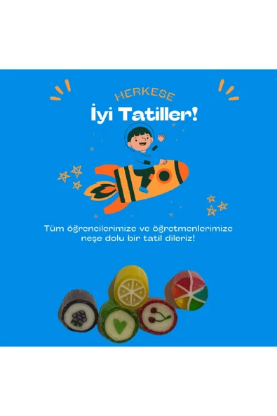 ŞEKERCİYAŞAR Sarı Uçak Yarıyıl Tatili Şeker Kartı 50 Adet ürün görseli 1