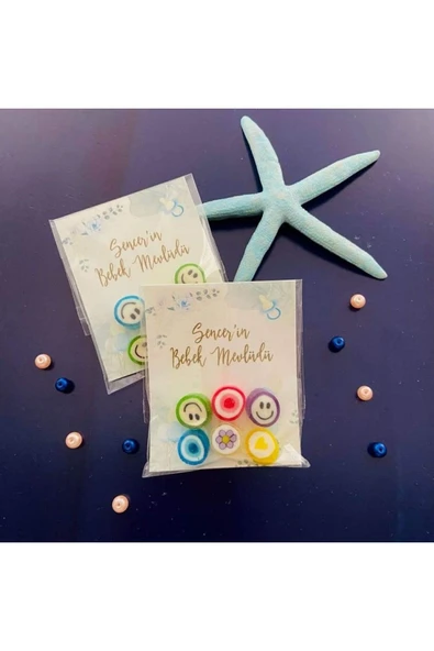 ŞEKERCİYAŞAR Mavi Bebek Temalı Doğum Günü- Baby Shower-mevlit Şeker Hediyesi 30 Adet ürün görseli 1