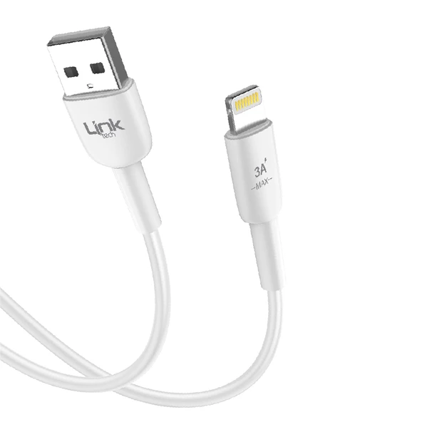 Linktech K601 Safe USB - iPh Lightning 3A Data ve Şarj Kablosu 1mt Beyaz - Resim 2