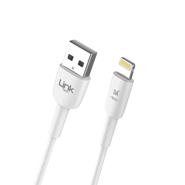 Linktech K601 Safe USB - iPh Lightning 3A Data ve Şarj Kablosu 1mt Beyaz ürün görseli 1