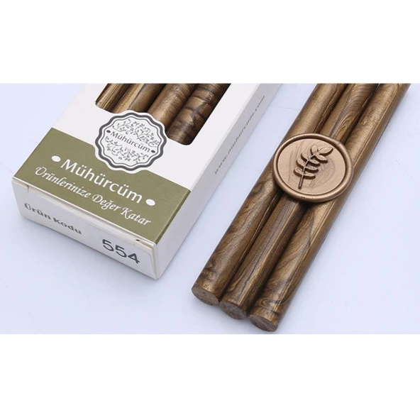 Mühür Mumu Çubuk 11mmx120mm 10lu Paket Model:554 SATEN BRONZ ALTIN ürün görseli 1