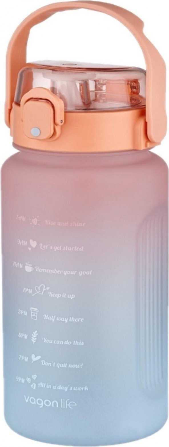 Vagonlife Su Matarası 1500ML VGN2213 Turuncu Mavi ürün görseli 1