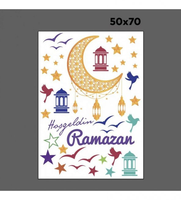 Hoşgeldin Ramazan Cam - Duvar Sticker Seti HK2555 ürün görseli 1