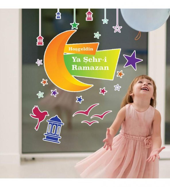 Hoşgeldin Ramazan Cam - Duvar Sticker Seti HK2553 ürün görseli 1