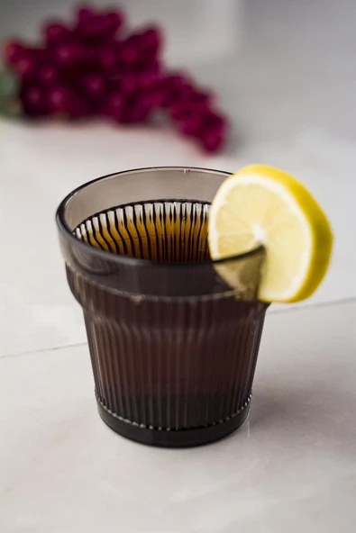 Akrilik Füme 6'lıi Kısa Bardak & Su Meşrubat Kahve Yanı Bardağı 300 ml ( Cam Değildir ) ürün görseli 1
