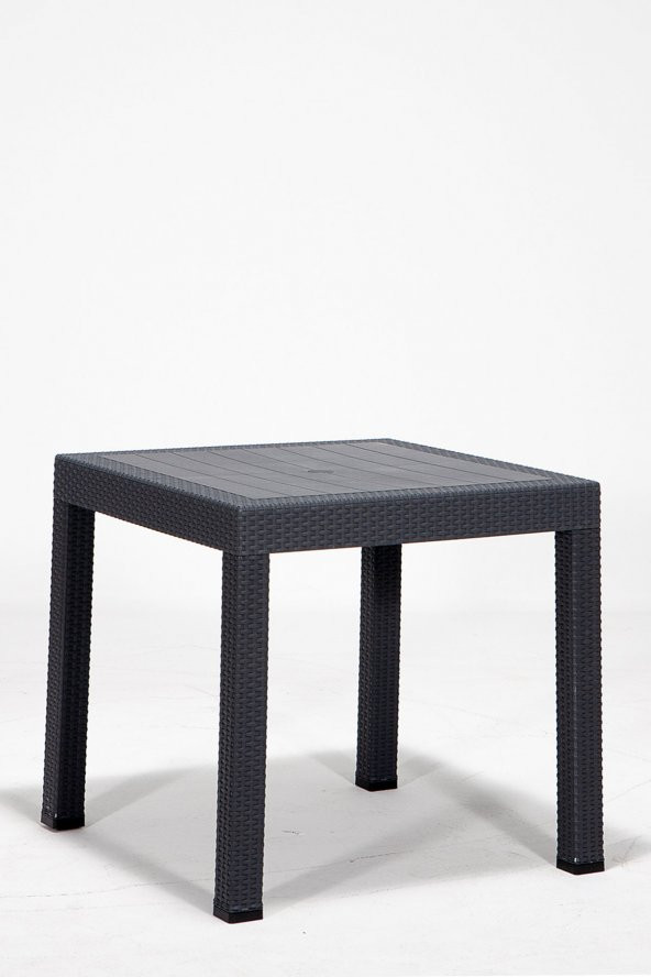 SANDALİE Rattan 80x80 Camsız Antrasit Masa - Bahçe&Balkon&Teras ürün görseli 1