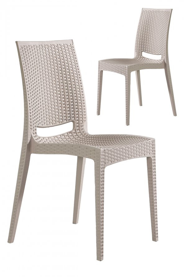 SANDALİE 2 Adet Rattan Cappucino Sandalye / Balkon-Bahçe-Teras ürün görseli 1