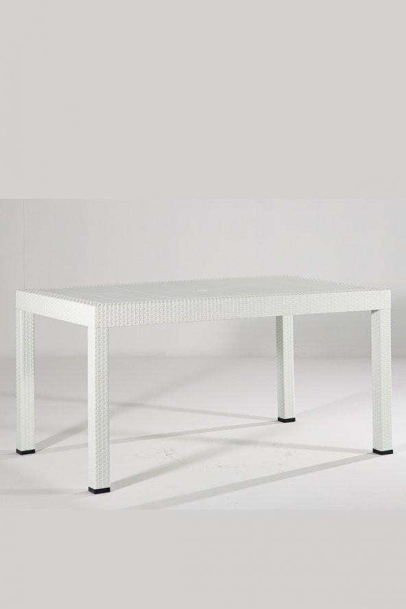 SANDALİE Rattan 90x150 Camsız Beyaz Masa - Bahçe&Balkon&Teras ürün görseli 1