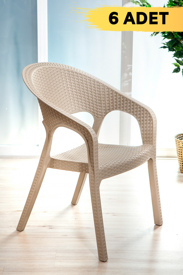 SANDALİE 6 Adet Garden Cappucino Sandalye / Balkon-Bahçe-Teras ürün görseli 1