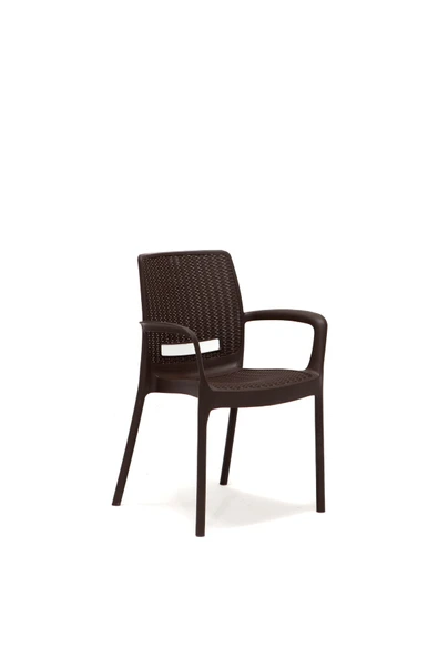 SANDALİE 2 Adet Rattan Lüx Kahve Sandalye / Balkon-Bahçe-Teras ürün görseli 1