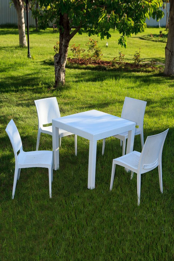 SANDALİE Rattan Masa Takımı - Beyaz ürün görseli 1