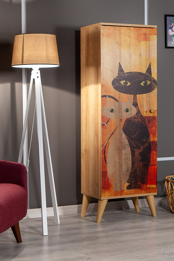 SANDALİE Bingo Cat / 8 Raflı Çok Amaçlı Mutfak Dolabı Banyo Dolabı Çok Amaçlı Dolap ürün görseli 1