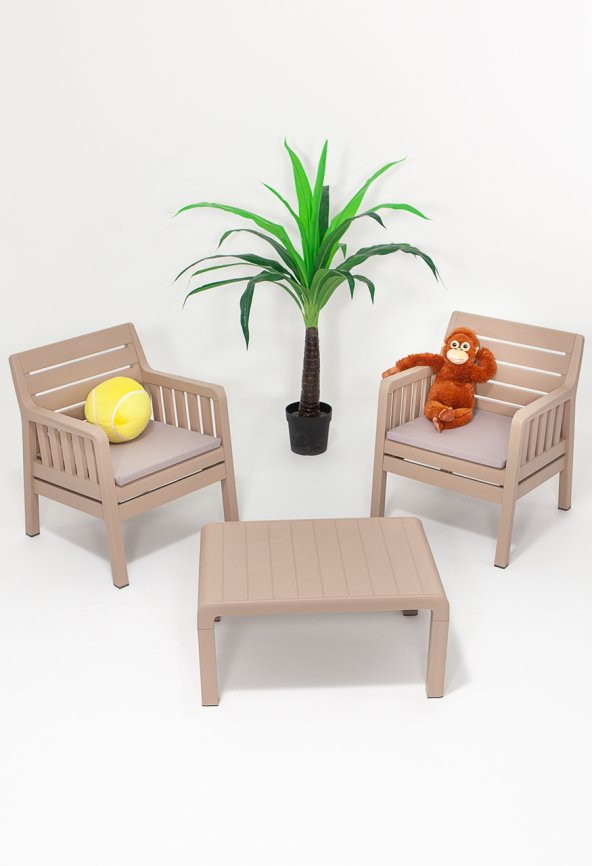 SANDALİE Lara 1+1+S Bahçe Takımı  Balkon - Bahçe - Teras  Mobilyası / Cappucino ürün görseli 1