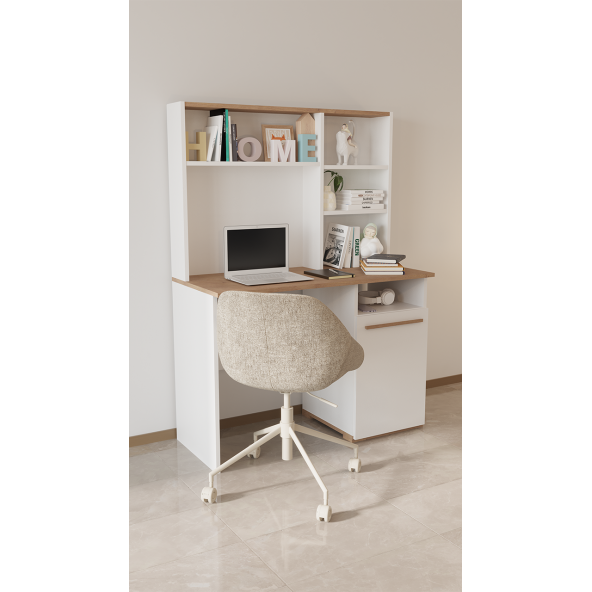 SANDALİE Eva 50x110 Cm  Çalışma Masası Bilgisayar Masası Ofis Ders Yemek Masası Beyaz ürün görseli 1