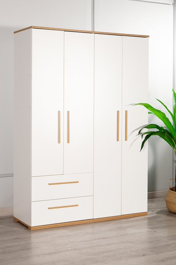 SANDALİE Eva 402 - 4 Kapaklı 2 Çekmeceli Gardırop ürün görseli 1