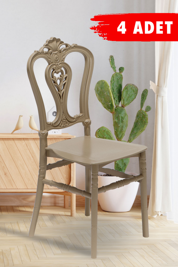 SANDALİE 4 Adet Carisma Cappucino Sandalye / Balkon-Bahçe-Mutfak ürün görseli 1