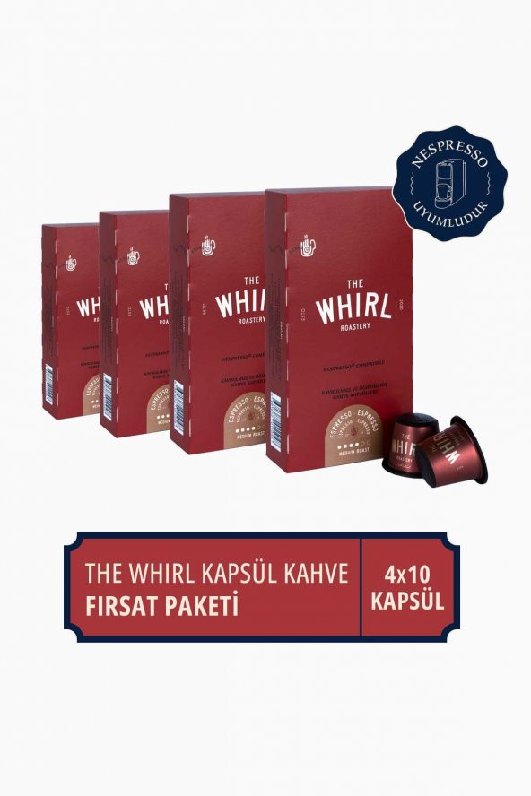 The Whirl Espresso Medium Kapsül Kahve 4lü Fırsat Paketi 40 Kapsül ürün görseli 1